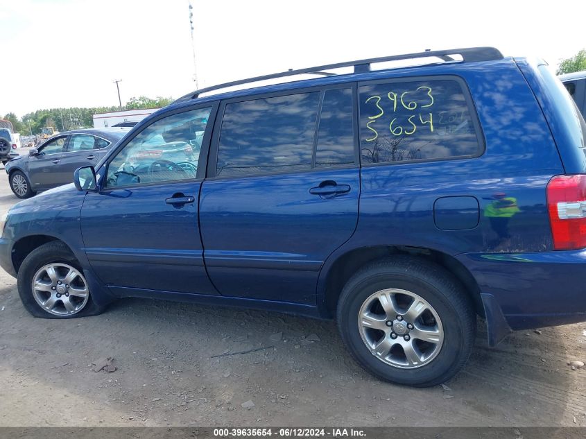 2005 Toyota Highlander V6 VIN: JTEEP21A150117416 Lot: 39635654
