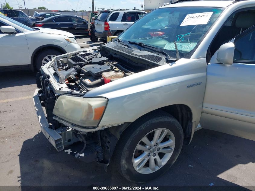 2006 Toyota Highlander Hybrid Limited V6 VIN: JTEDW21A460004852 Lot: 39635897