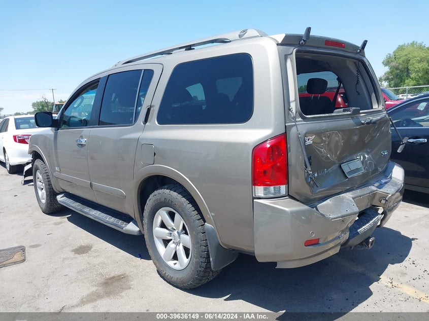 2008 Nissan Armada Se VIN: 5N1AA08C48N610042 Lot: 39636149