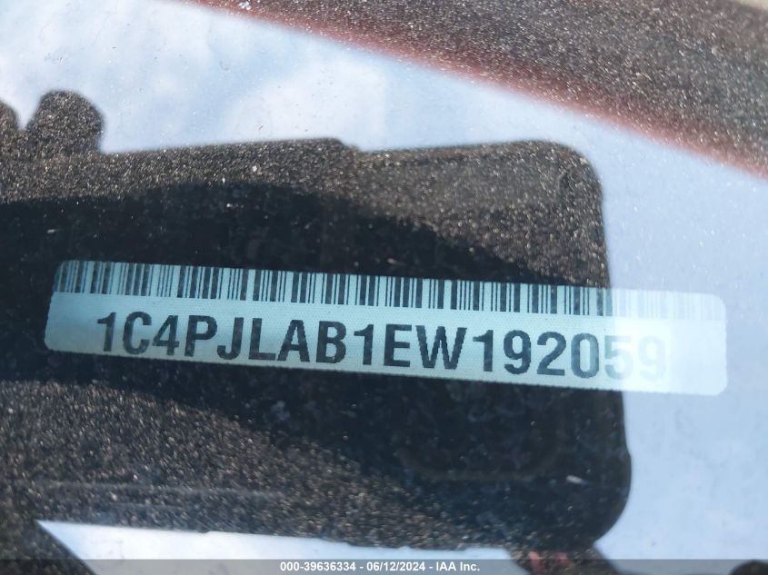 2014 Jeep Cherokee Sport VIN: 1C4PJLAB1EW192059 Lot: 39636334