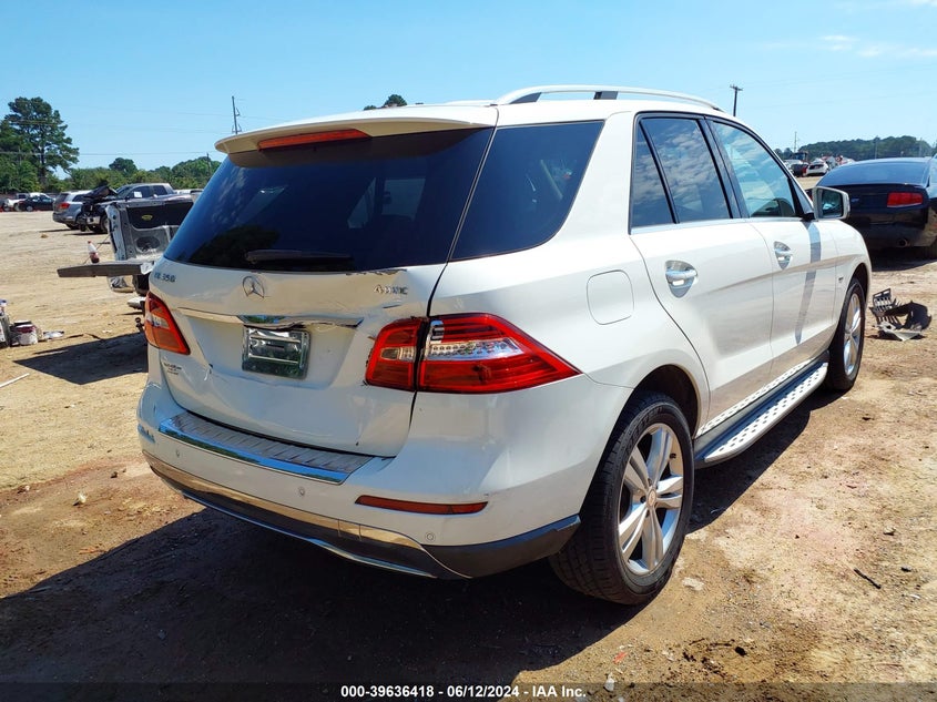 2012 Mercedes-Benz Ml 350 4Matic VIN: 4JGDA5HB4CA060603 Lot: 39636418