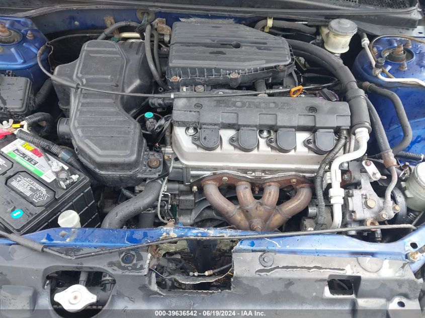 2004 Honda Civic Vp VIN: 1HGES16374L006407 Lot: 39636542