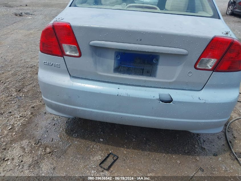 2004 Honda Civic Vp VIN: 1HGES16374L006407 Lot: 39636542