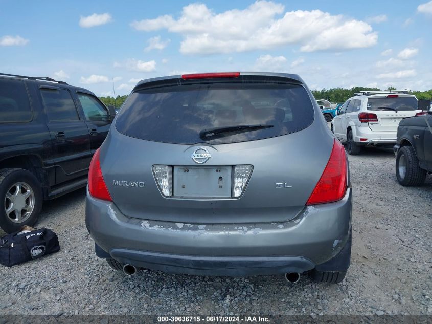 2005 Nissan Murano Sl VIN: JN8AZ08TX5W302820 Lot: 39636715