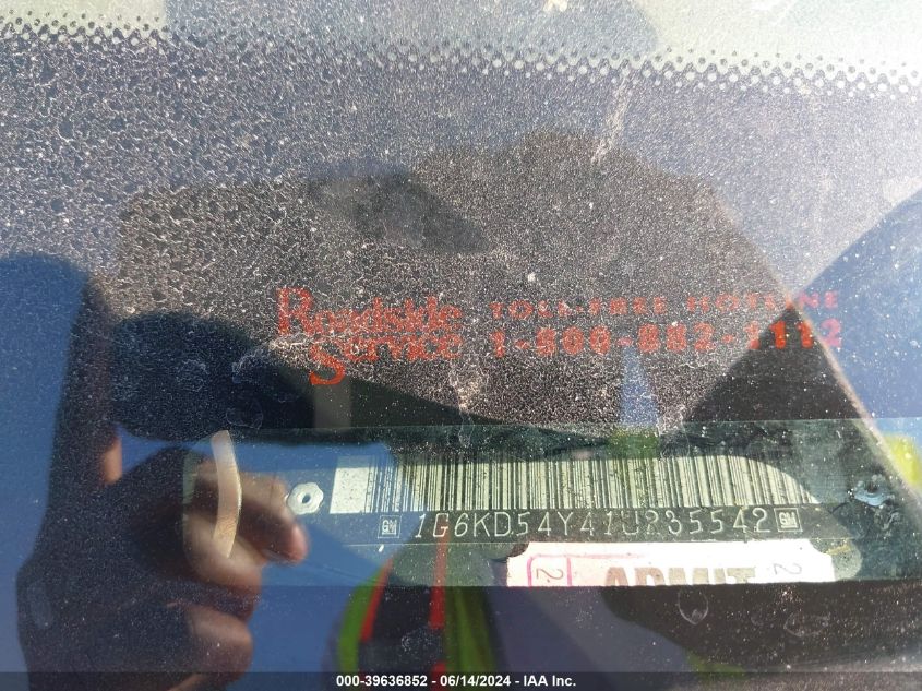 2001 Cadillac Deville Livery Pkg VIN: 1G6KD54Y41U235542 Lot: 39636852