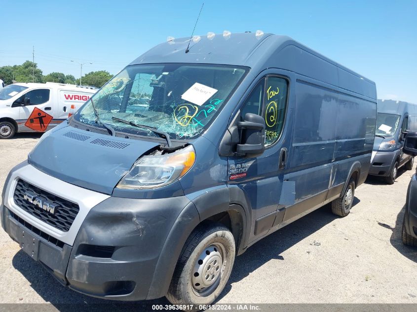 2019 Ram Promaster 3500 Cargo Van High Roof 159 Wb Ext VIN: 3C6URVJG3KE544722 Lot: 39636917