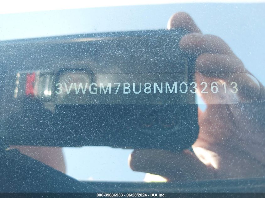 2022 Volkswagen Jetta Sel VIN: 3VWGM7BU8NM032613 Lot: 39636933