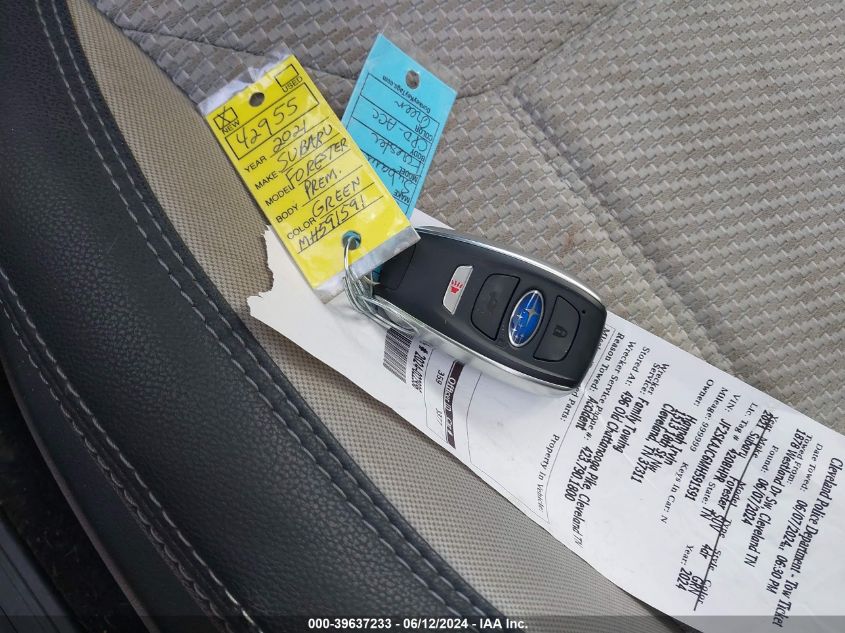 2021 Subaru Forester Premium VIN: JF2SKAJC6MH591591 Lot: 39637233