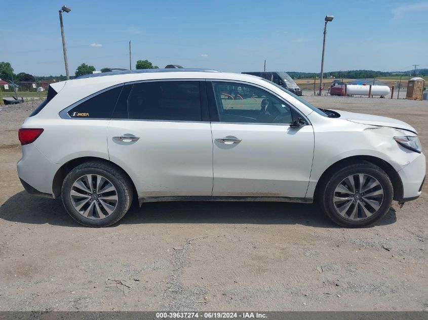 2014 Acura Mdx Technology Package VIN: 5FRYD4H40EB020715 Lot: 39637274