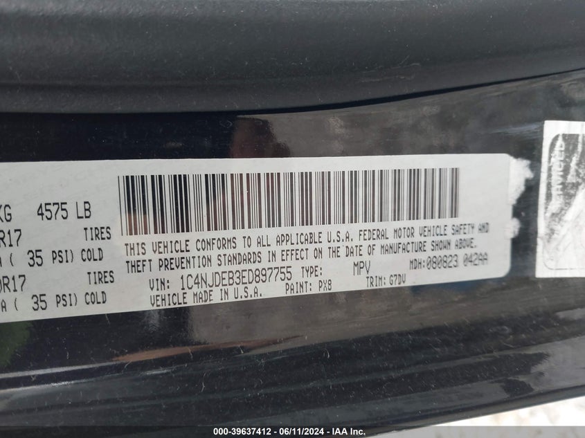 2014 JEEP COMPASS LATITUDE - 1C4NJDEB3ED897755