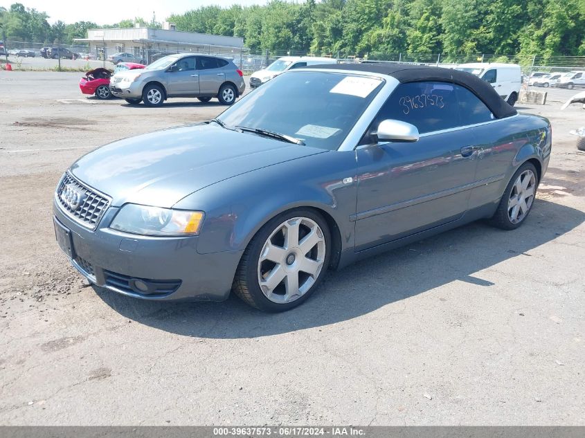 2005 Audi S4 VIN: WUARL48H75K900120 Lot: 39637573