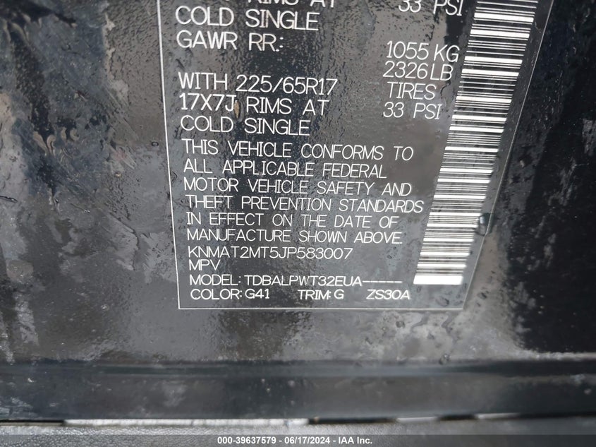 2018 NISSAN ROGUE S - KNMAT2MT5JP583007