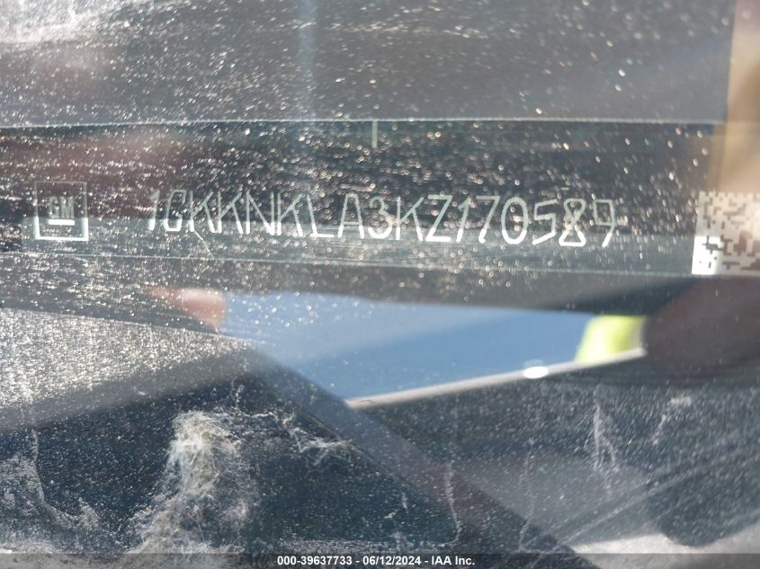 2019 GMC Acadia Sle-1 VIN: 1GKKNKLA3KZ170589 Lot: 39637733