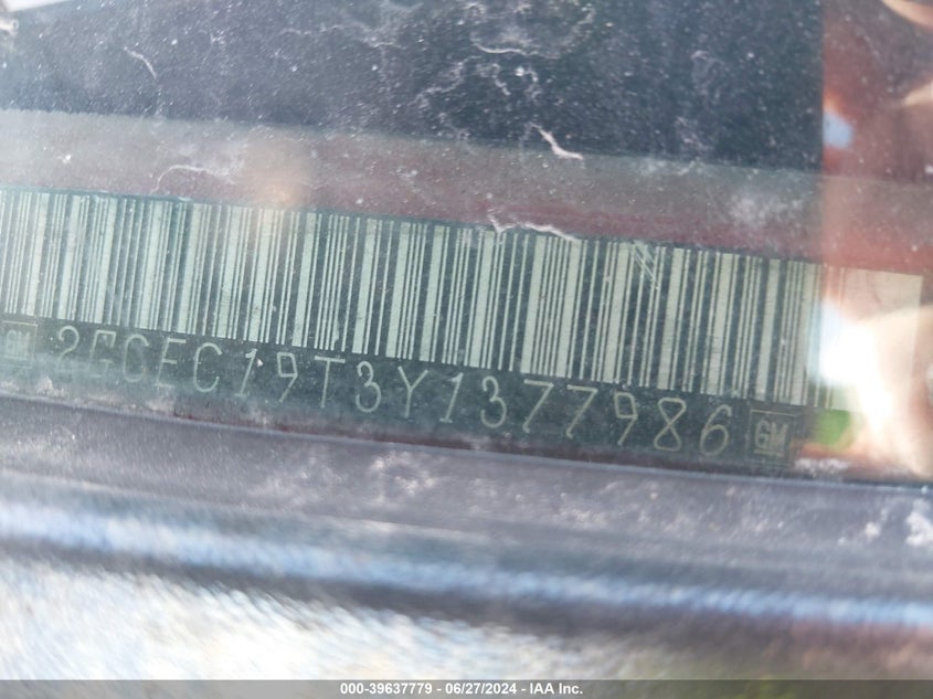 2000 Chevrolet Silverado 1500 Lt VIN: 2GCEC19T3Y1377986 Lot: 39637779