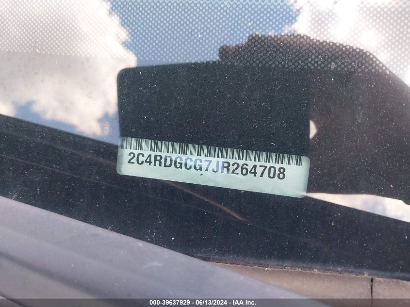 2018 Dodge Grand Caravan Sxt VIN: 2C4RDGCG7JR264708 Lot: 39637929