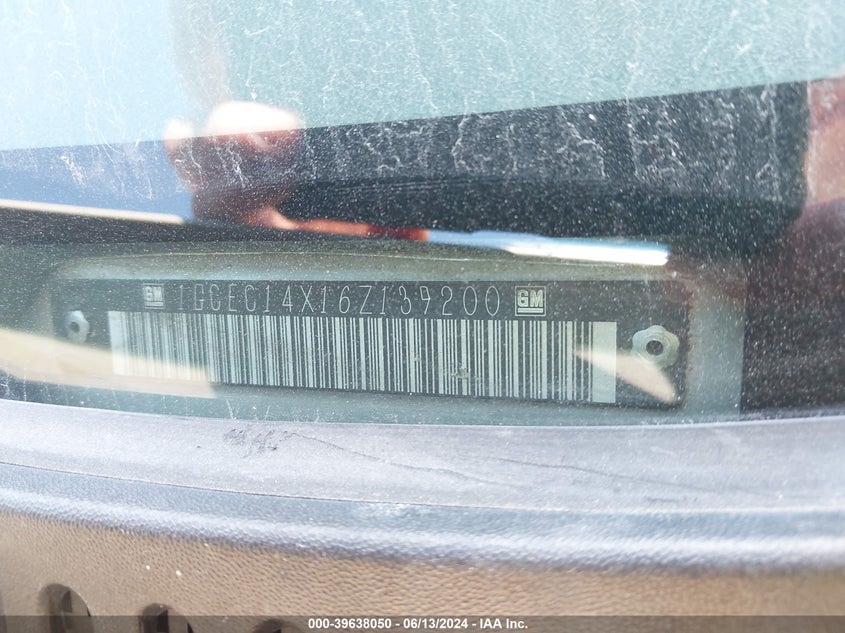 2006 Chevrolet Silverado 1500 Work Truck VIN: 1GCEC14X16Z139200 Lot: 39638050