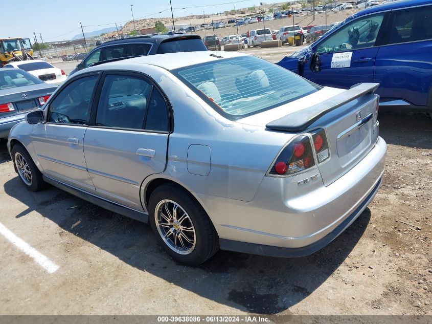 2003 Honda Civic Ex VIN: 2HGES26843H586860 Lot: 39638086