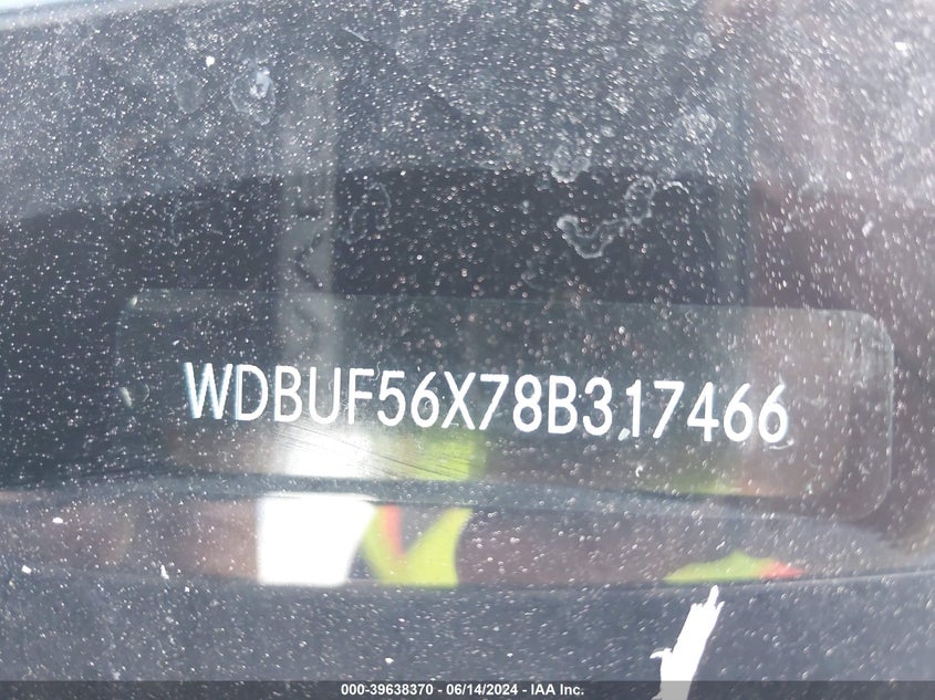 2008 Mercedes-Benz E 350 VIN: WDBUF56X78B317466 Lot: 39638370