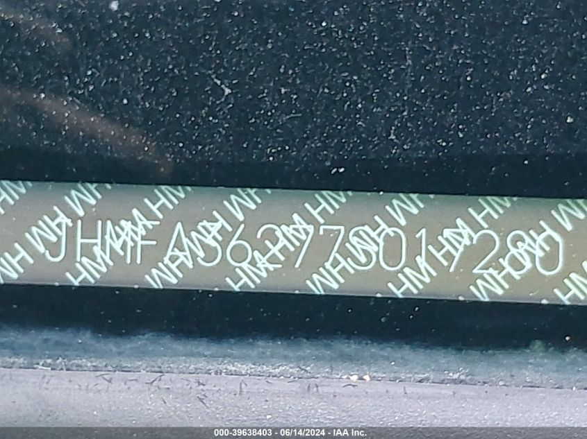 2007 Honda Civic Hybrid VIN: JHMFA36277S017280 Lot: 39638403