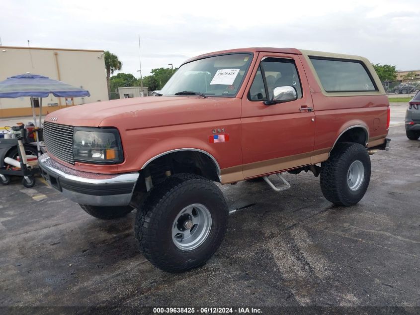 1995 Ford Bronco U100 VIN: 1FMEU15H5SLC00951 Lot: 39638425