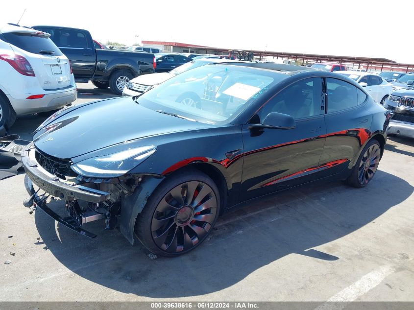 2023 Tesla Model 3 Performance Dual Motor All-Wheel Drive VIN: 5YJ3E1EC1PF654685 Lot: 39638616