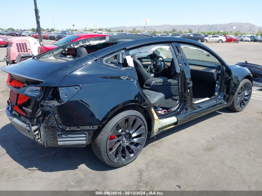 2023 Tesla Model 3 Performance Dual Motor All-Wheel Drive VIN: 5YJ3E1EC1PF654685 Lot: 39638616