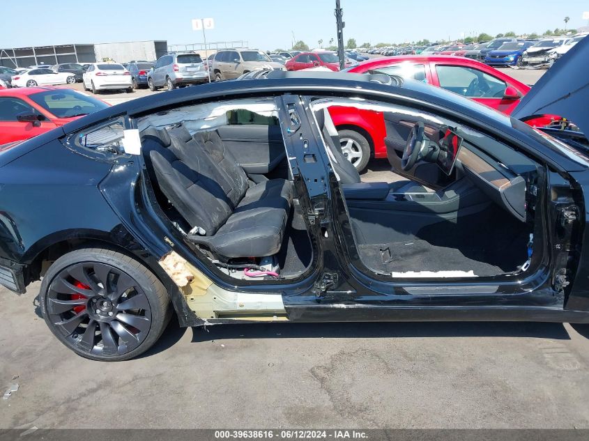 2023 Tesla Model 3 Performance Dual Motor All-Wheel Drive VIN: 5YJ3E1EC1PF654685 Lot: 39638616