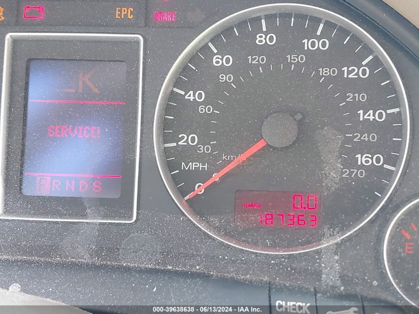 2006 Audi A4 2.0T VIN: WAUDF78E26A258433 Lot: 39638638