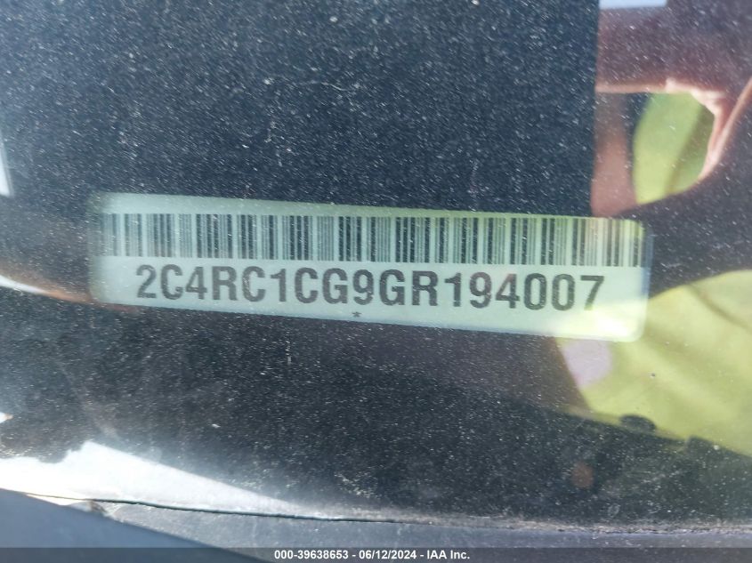 2016 Chrysler Town & Country Touring-L Anniversary Edition VIN: 2C4RC1CG9GR194007 Lot: 39638653
