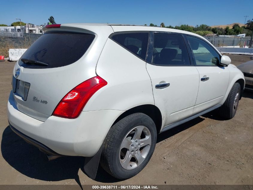 2005 Nissan Murano Sl VIN: JN8AZ08W75W402416 Lot: 39638711