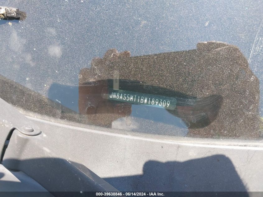2011 Nissan Rogue Sv VIN: JN8AS5MT1BW189309 Lot: 39638846