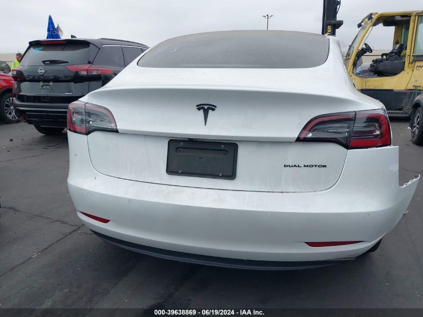 2022 Tesla Model 3 Long Range Dual Motor All-Wheel Drive VIN: 5YJ3E1EB7NF193304 Lot: 39638869