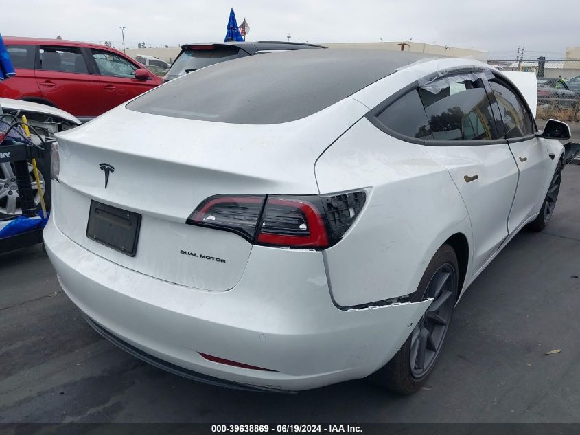 2022 Tesla Model 3 Long Range Dual Motor All-Wheel Drive VIN: 5YJ3E1EB7NF193304 Lot: 39638869