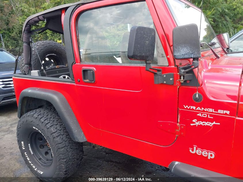 1999 Jeep Wrangler Sport VIN: 1J4FY19S6XP455833 Lot: 39639129