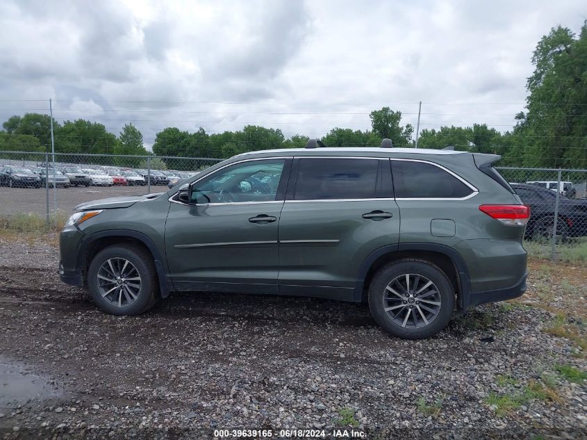 2018 Toyota Highlander Xle VIN: 5TDJZRFH9JS823049 Lot: 39639165