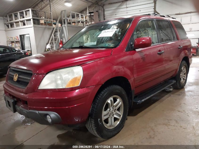 2003 Honda Pilot Ex-L VIN: 2HKYF18623H604057 Lot: 39639291