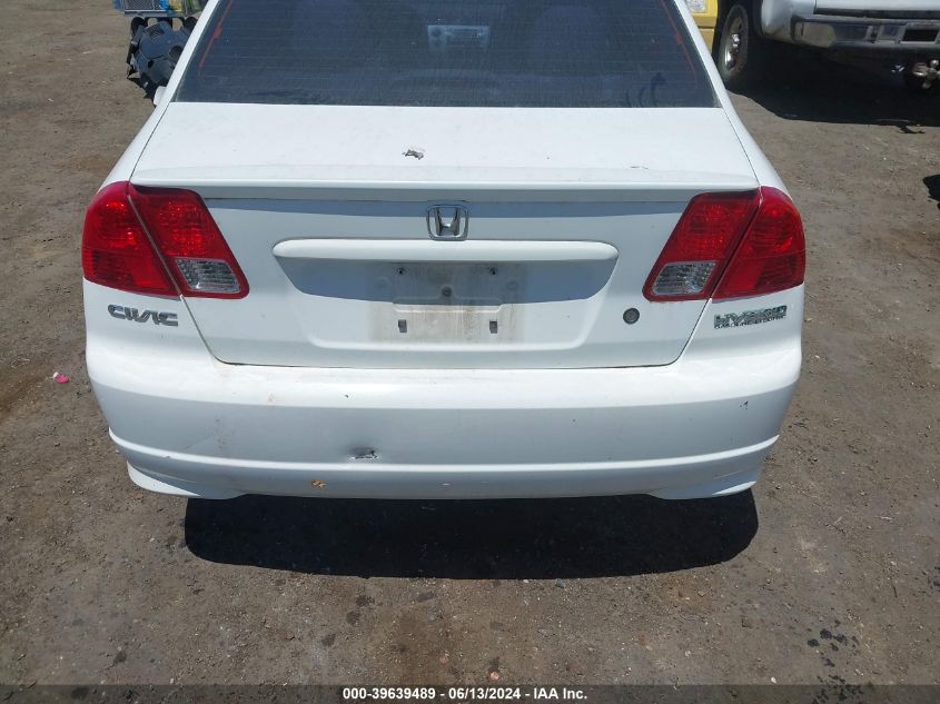 2004 Honda Civic Hybrid VIN: JHMES966X4S009054 Lot: 39639489
