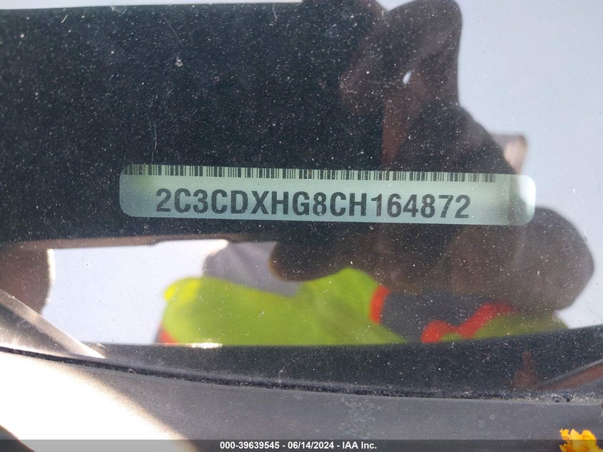2012 Dodge Charger Sxt VIN: 2C3CDXHG8CH164872 Lot: 39639545