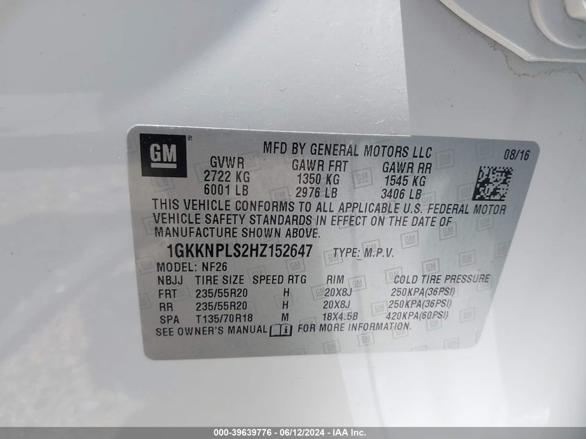 2017 GMC ACADIA DENALI - 1GKKNPLS2HZ152647