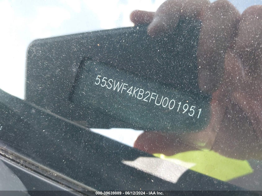 2015 Mercedes-Benz C 300 4Matic/Luxury 4Matic/Sport 4Matic VIN: 55SWF4KB2FU001951 Lot: 39639889