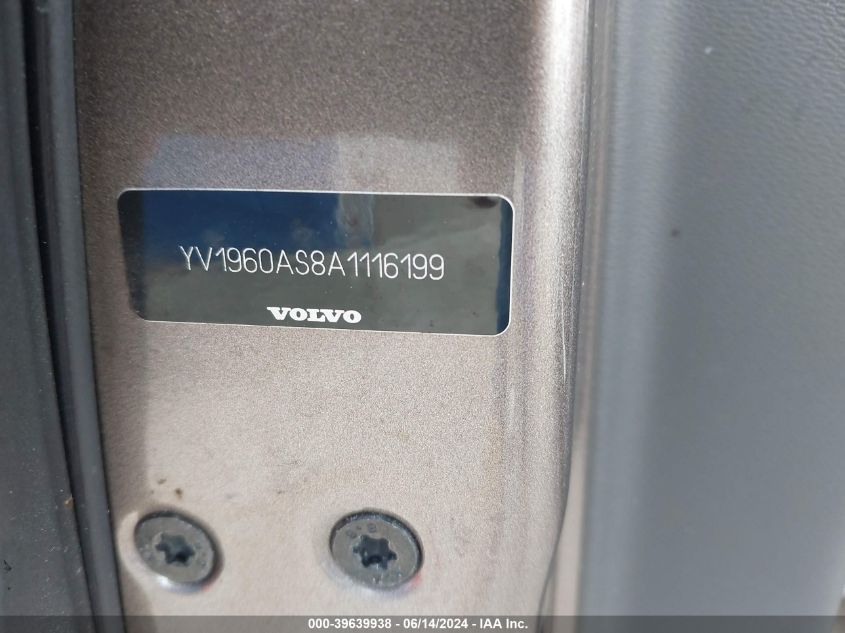 2010 Volvo S80 3.2 VIN: YV1960AS8A1116199 Lot: 39639938