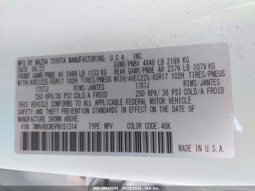 2023 Mazda Cx-50 2.5 S Preferred Plus VIN: 7MMVABCM5PN151314 Lot: 39640055