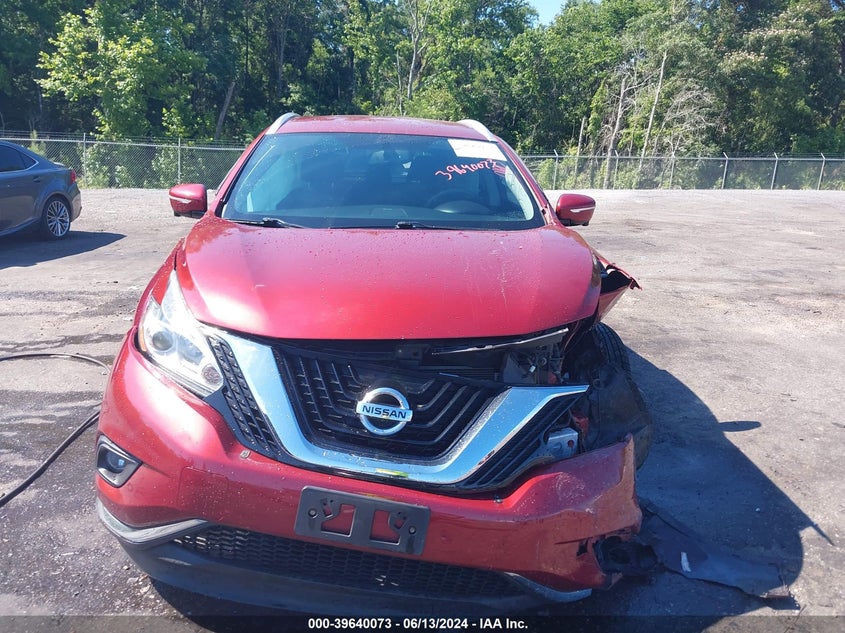 2015 Nissan Murano Sl VIN: 5N1AZ2MH5FN213717 Lot: 39640073