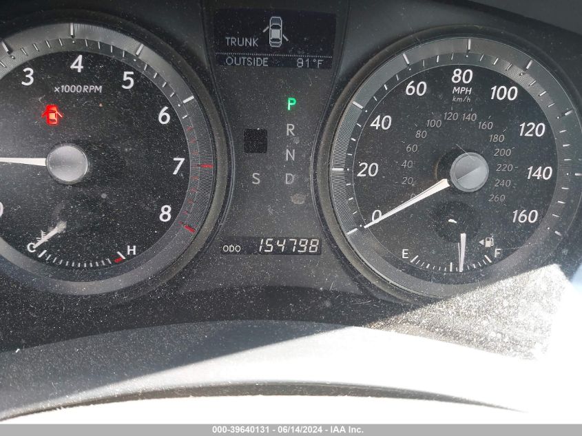 2008 Lexus Es 350 VIN: JTHBJ46G182246653 Lot: 39640131