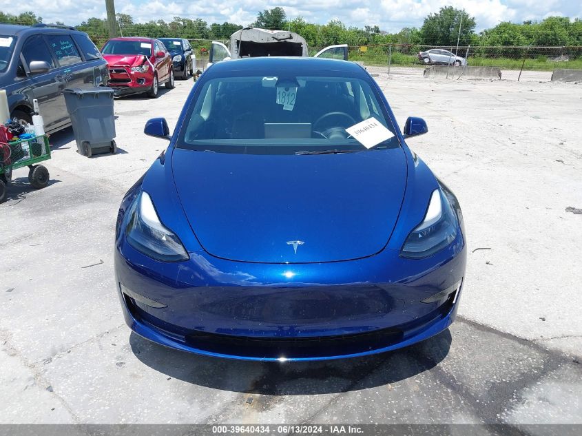 2023 Tesla Model 3 Rear-Wheel Drive VIN: 5YJ3E1EAXPF587731 Lot: 39640434