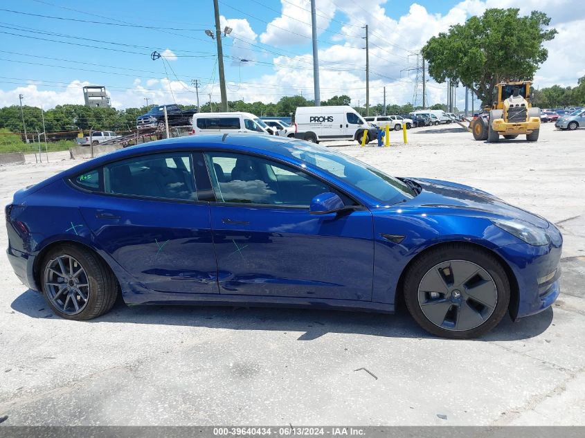 2023 Tesla Model 3 Rear-Wheel Drive VIN: 5YJ3E1EAXPF587731 Lot: 39640434