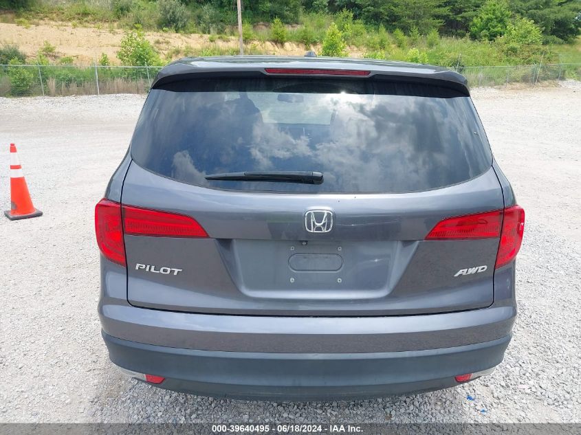 2017 Honda Pilot Ex-L VIN: 5FNYF6H56HB034509 Lot: 39640495