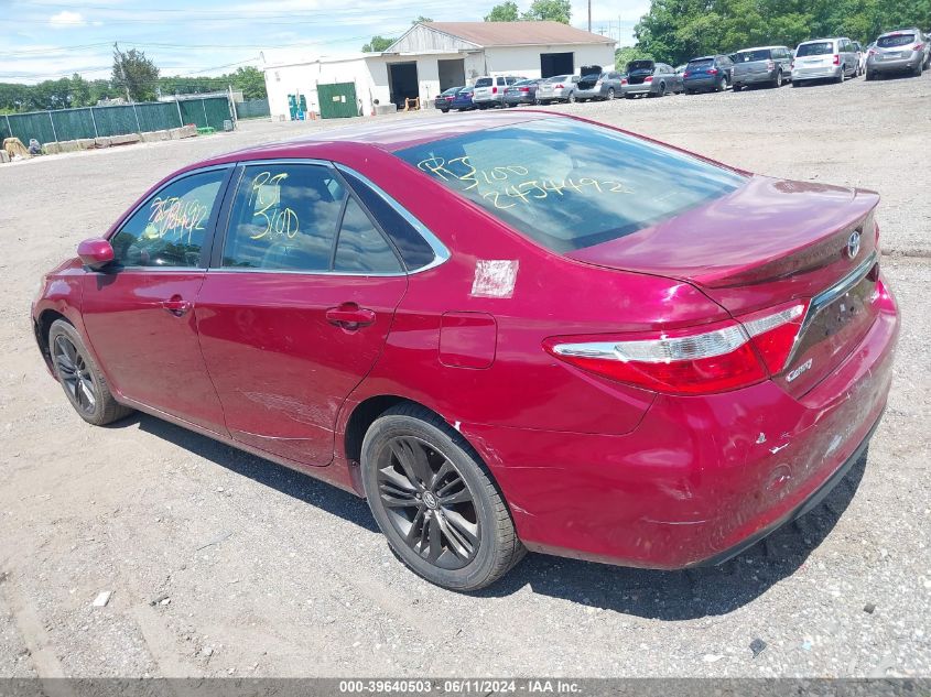 2016 Toyota Camry Se VIN: 4T1BF1FK9GU538927 Lot: 39640503