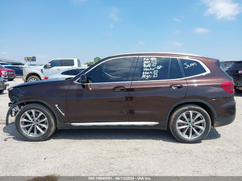 2019 BMW X3 xDrive30I VIN: 5UXTR9C58KLP91313 Lot: 39640561