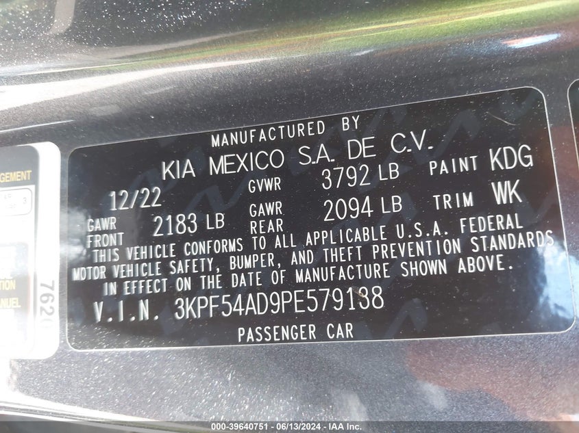 2023 KIA FORTE GT-LINE - 3KPF54AD9PE579138